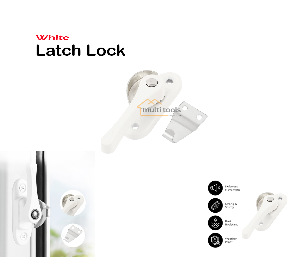 Aluminium Alloy Window Lock (White)
